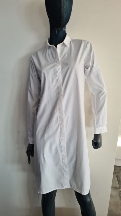 Sukienka koszulowa marynarkowa. Biała. Rozmiar S 36