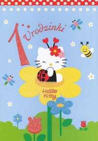 Karnet Hello Kitty z kopertą 1 URODZINY