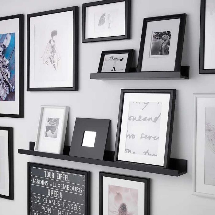 Ikea MOSSLANDA Półka na zdjęcia, czarna, 55 cm NOWA