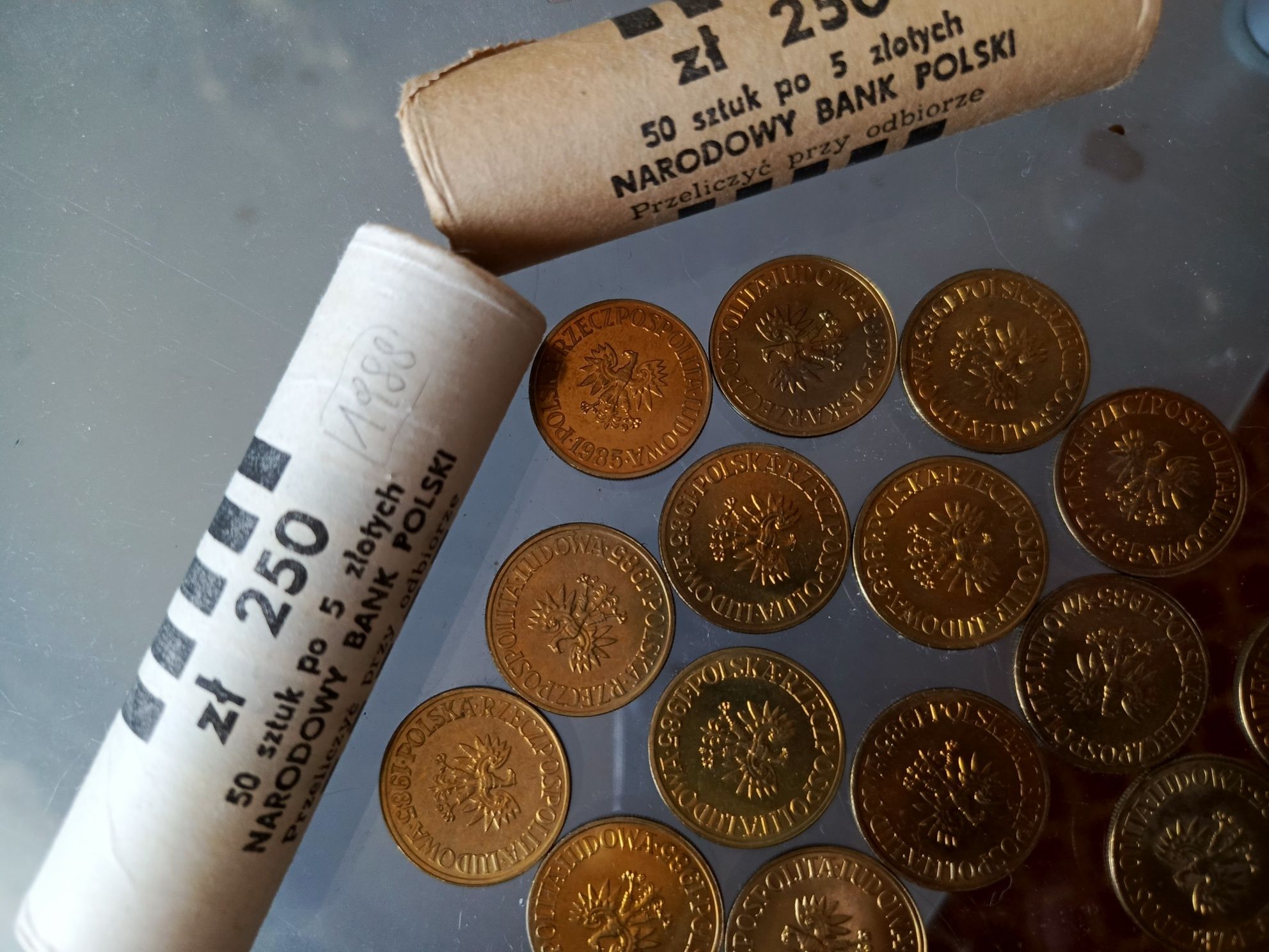 Zestaw 100 szt 5 zł stare PRL 1988 stan  1985 kolekcjonerski