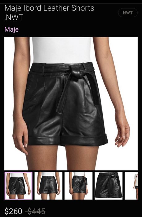 Шорти maje натуральна шкіра 34 xs s