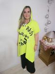 L Bluza Tunika z kapturem Limonkowa Cyrkonie