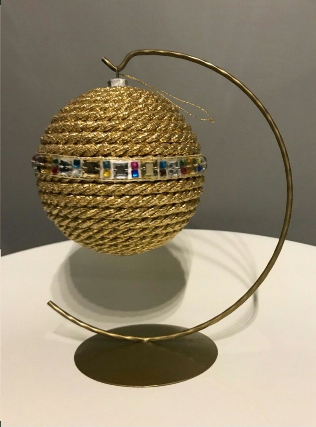 Ręcznie Robiona Bombka z Kryształkami Hand Made Gold