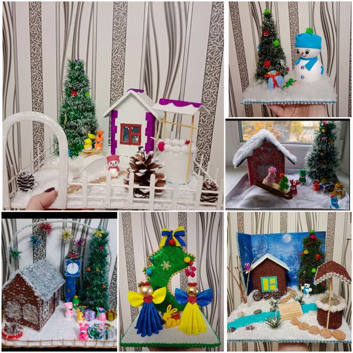 Новорічні поробки.  Зимові поробки.  Зимние поделки