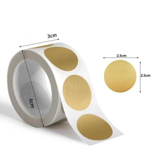Zdrapki Naklejki Złote Okrągłe Zrób Własną Zdrapkę Diy 25mm 300 sztuk