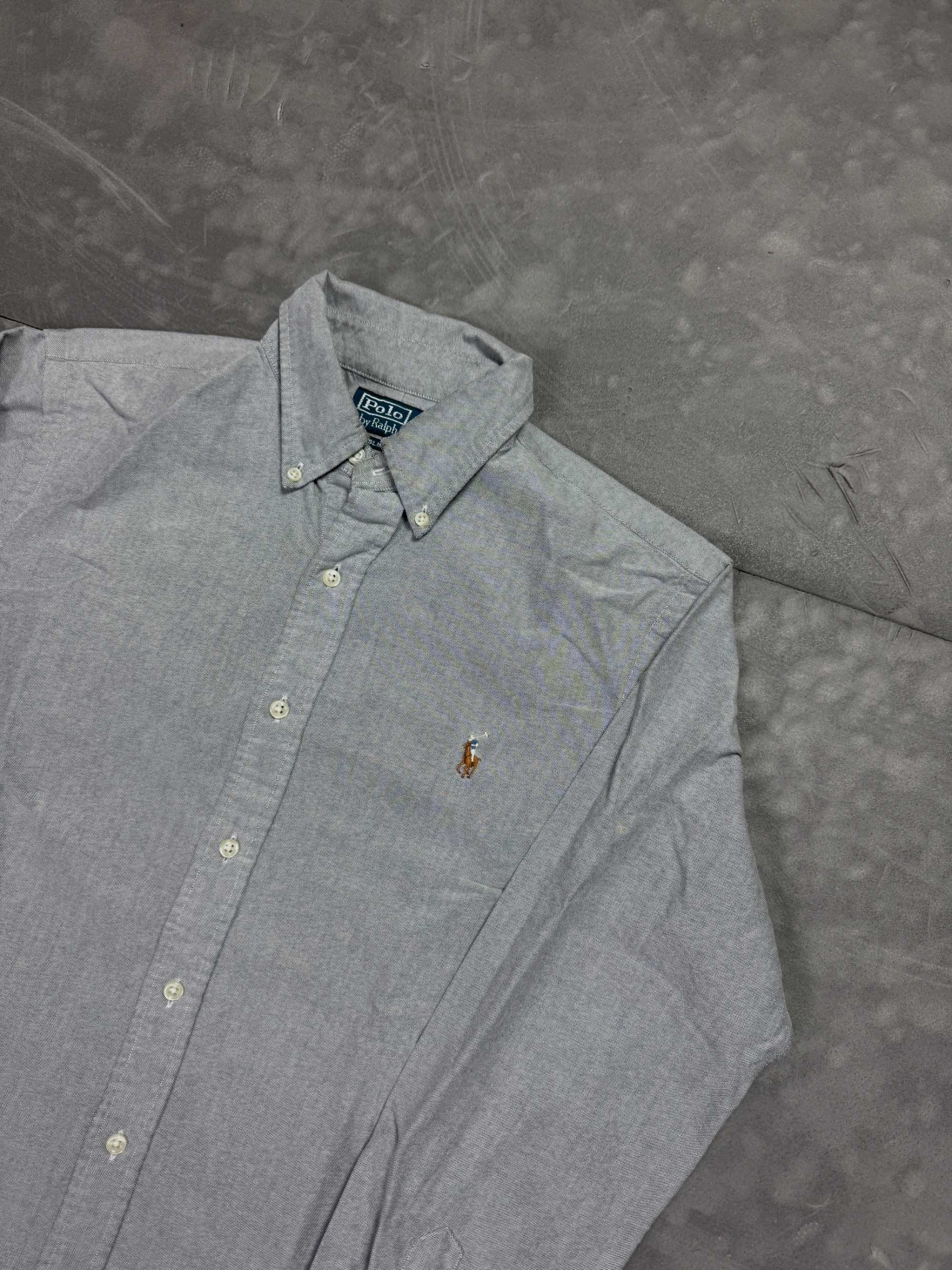 Ralph Lauren szara elegancka koszula z haftem (M/L) streetwear y2k 90s