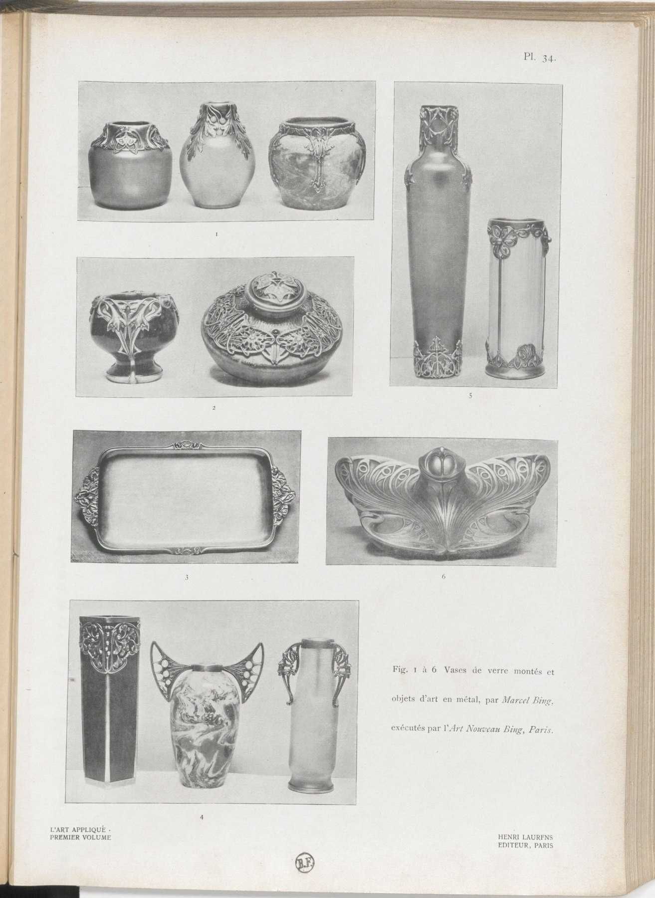 Taça de vidro e bronze dourado (França) 1900's