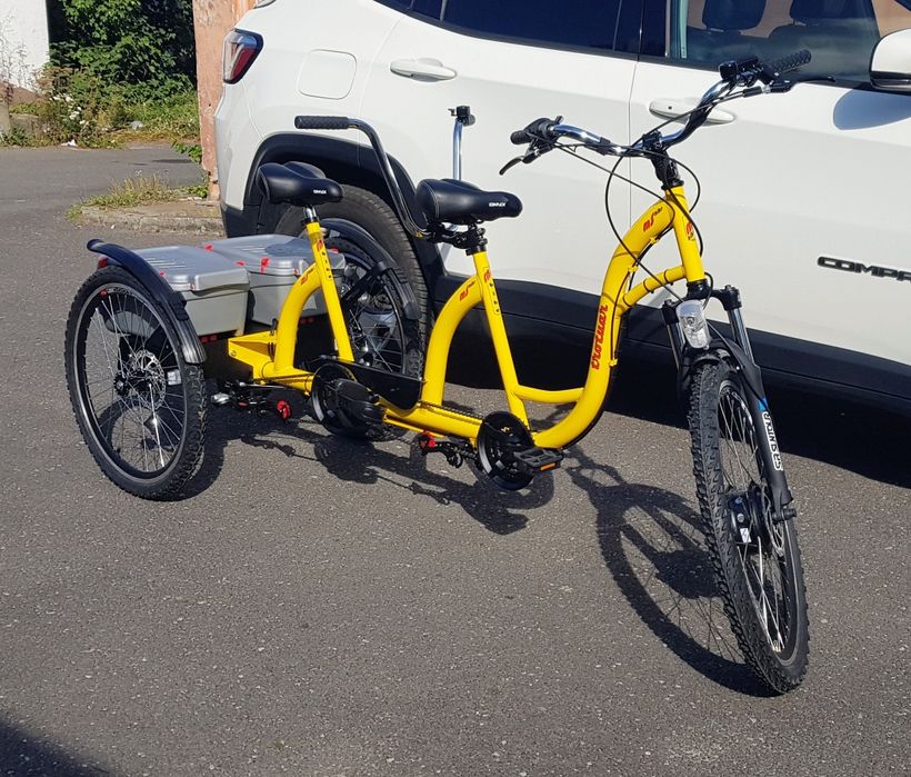 Rower trójkołowy elektryczny dwuosobowy duet tandem Producent Polska