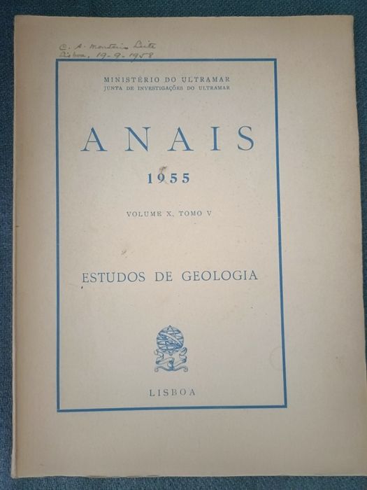 Estudos de Geologia. Anais, Volume X, Tomo V. 1955. Angola.