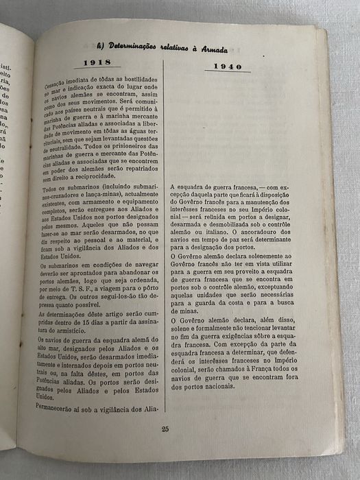 Publicação sobre os Armisticios de 1918 e 1940