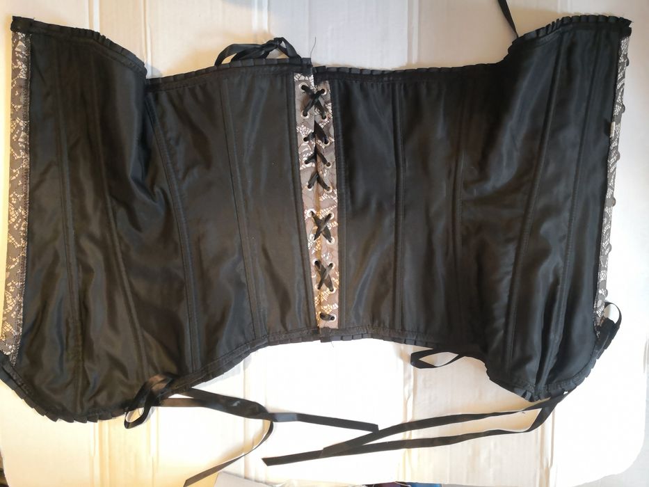 Gorset Spandex sznurowany z tyłu z przodu haftki