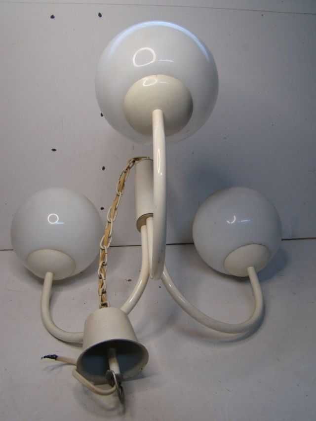 Piękny stary żyrandol lampa sufitowa biała 3 ramienna