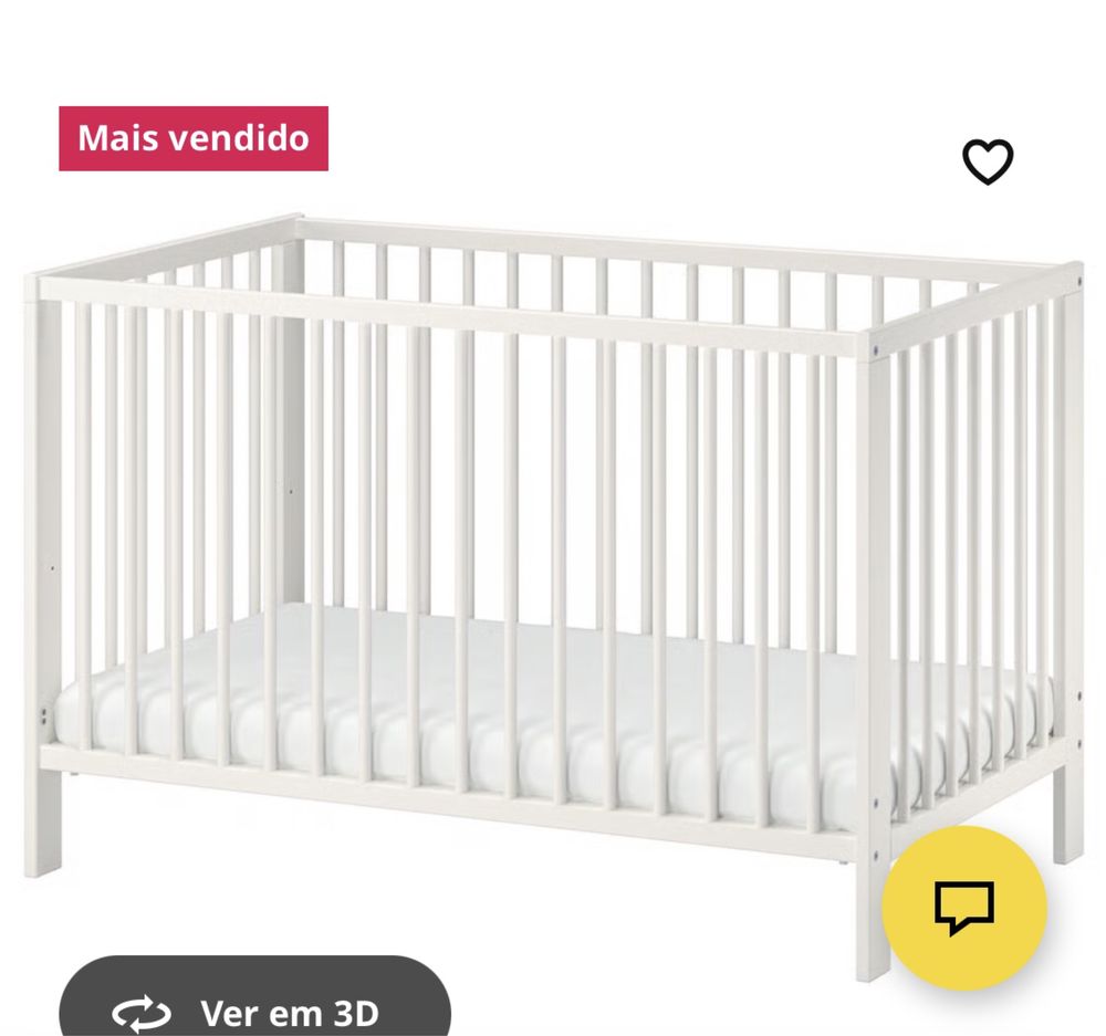 Berço Gulliver IKEA branco+colchão