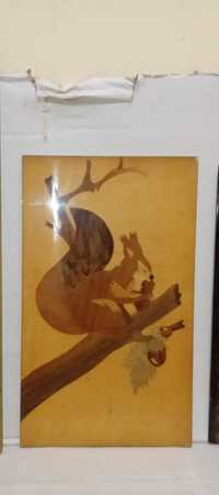 Картина Білочка із дерева покрита шпоном Закарпаття