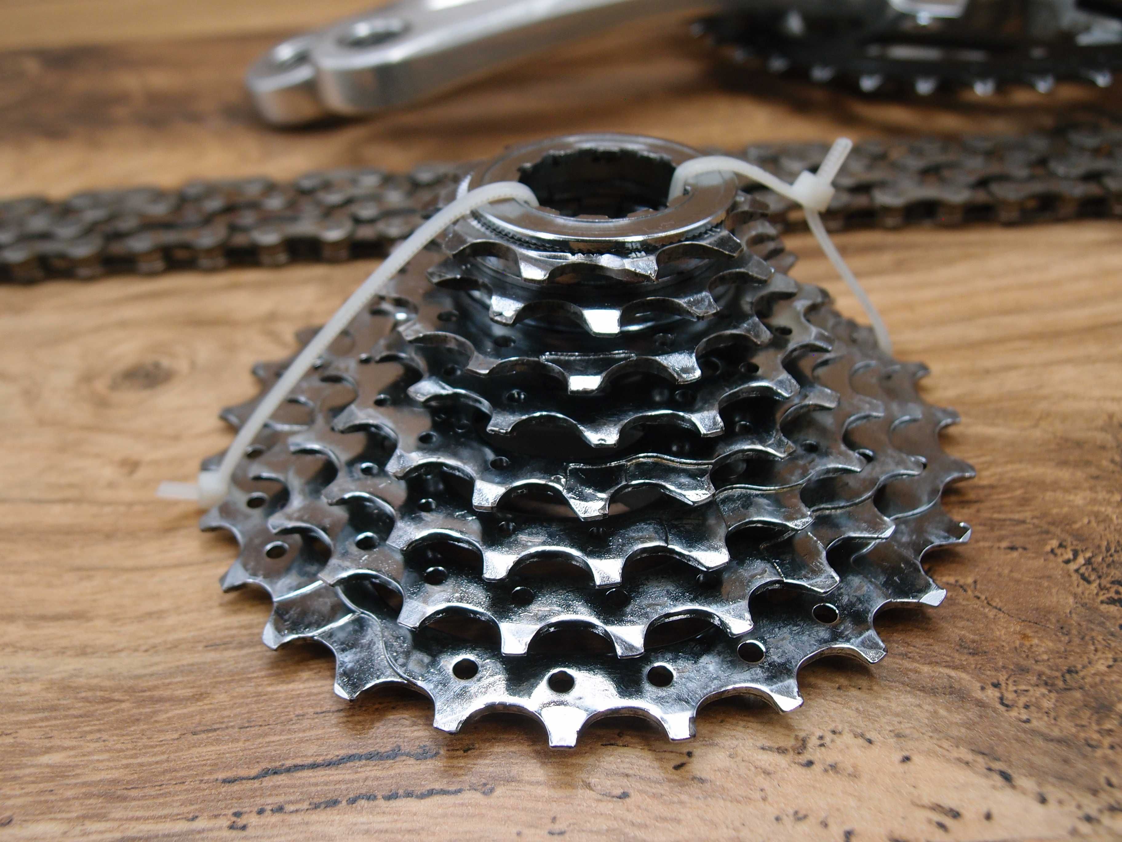 korba rowerowa Shimano Deore XT FC-M737 + łańcuch + kaseta CS-M737
