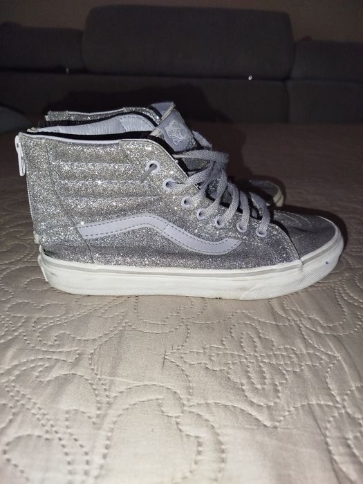 Trampki Vans ze srebrnym brokatem