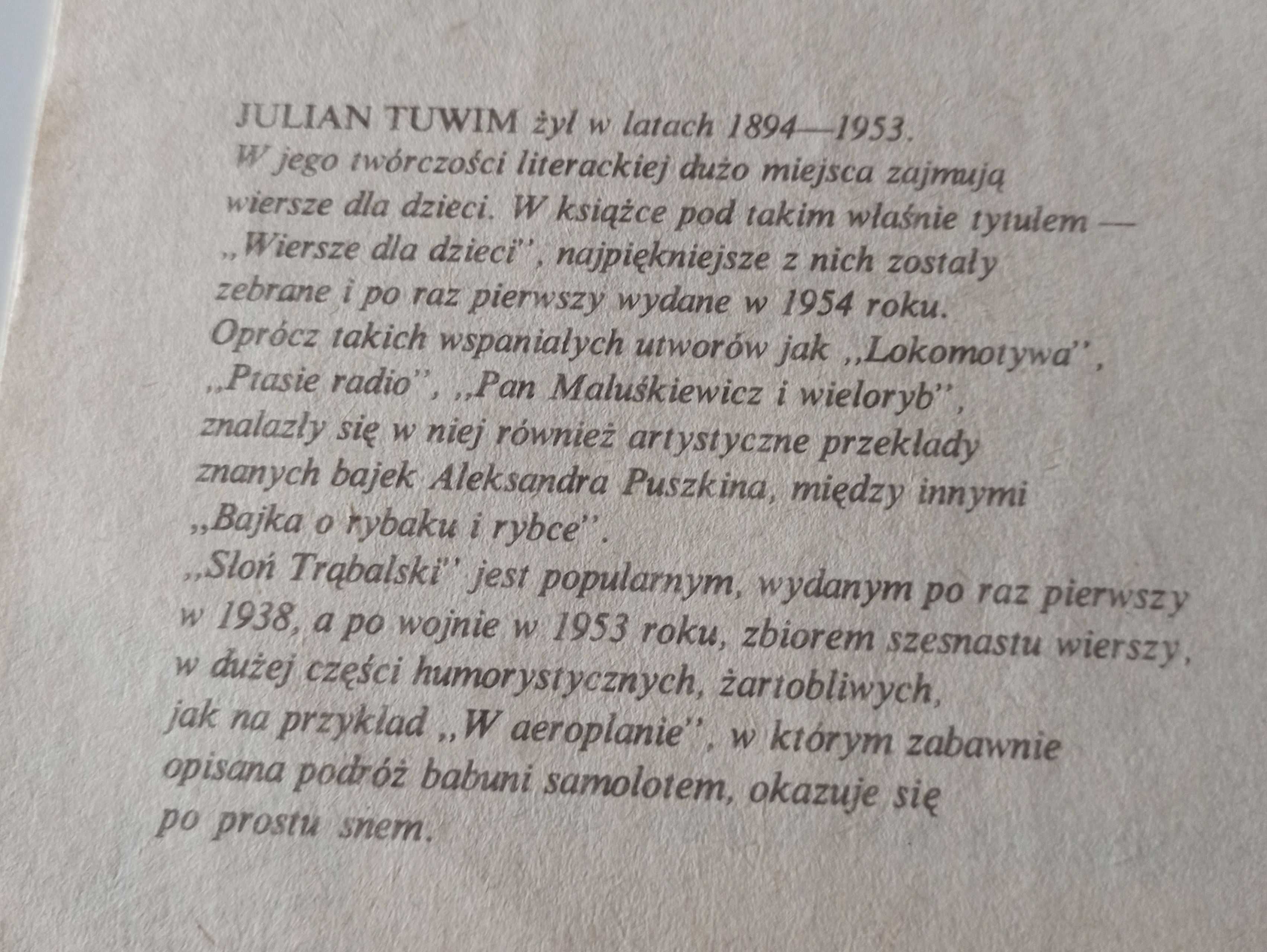 J. Tuwim Słoń Trąbalski i inne wierszyki i bajeczki 1983