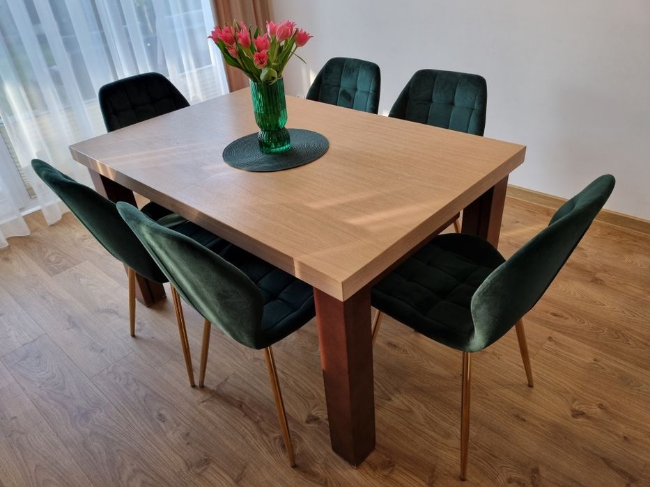 Solidny stół 140x90x76cm + 4 dostawki (rozkładany do 336cm)