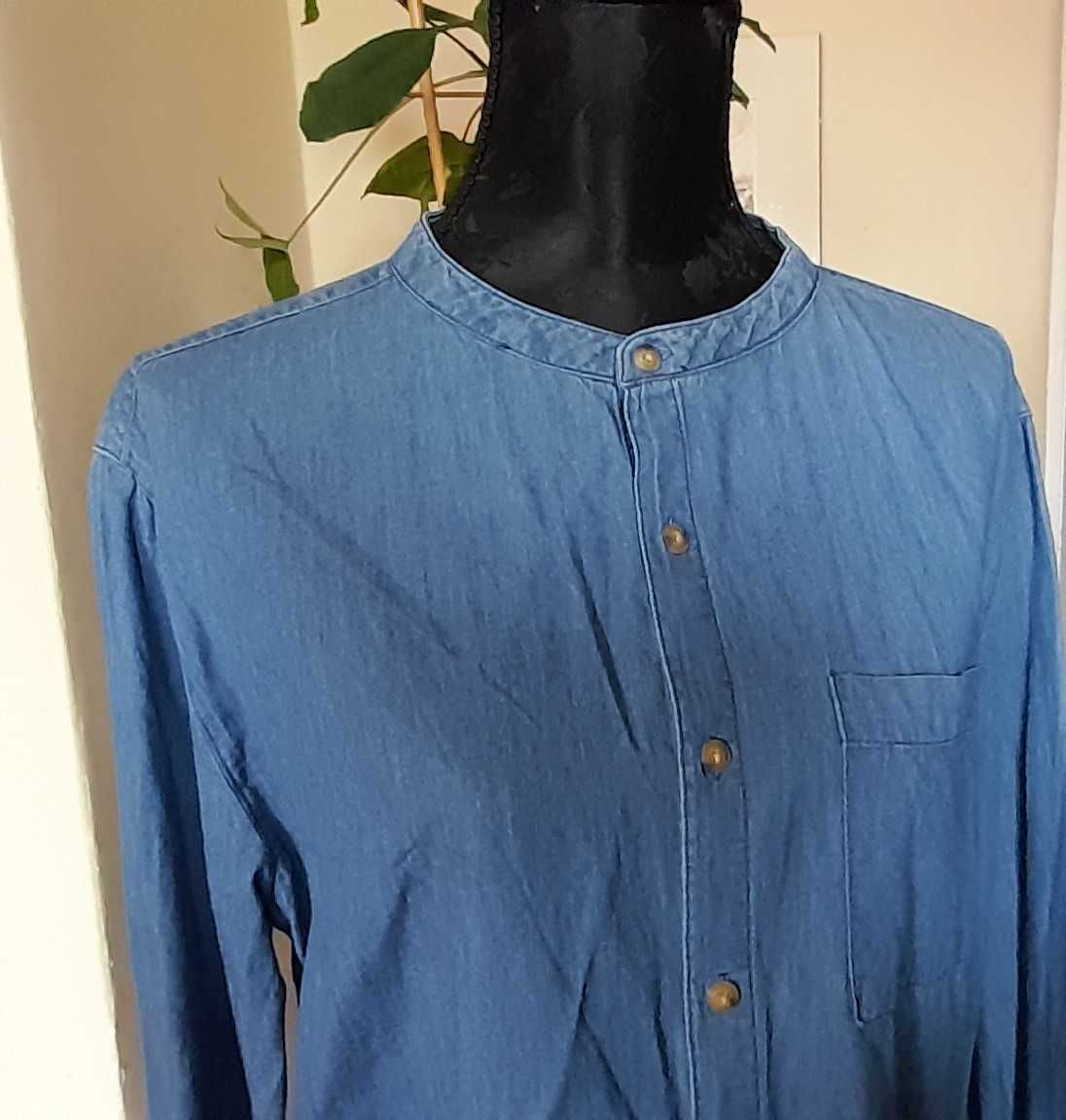 Koszula męska Jeans    Bawełna 100% - XL  stan idealny  SHIRT   stójka