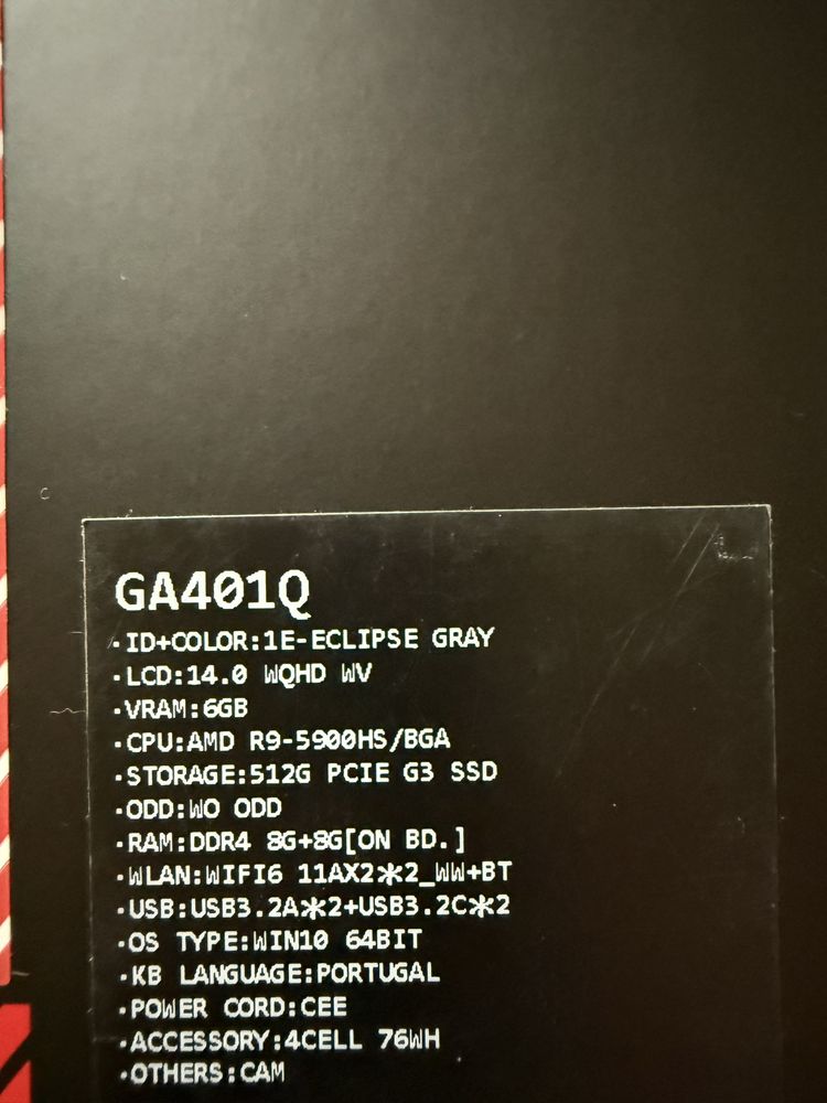 Notebook ASUS ROG Zephyrus G14 RTX3060 (Aceita Iphone)