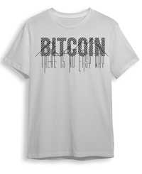 T-Shirt Personalizada BITCOIN (NO EASY WAY) basica em Algodão orgânico