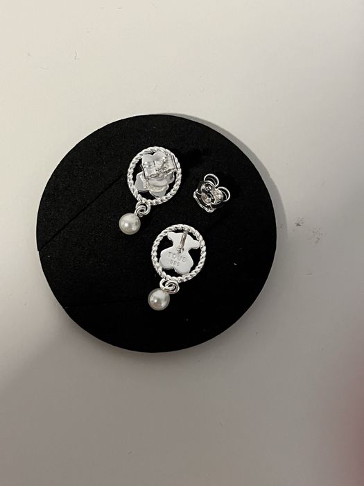 Brincos ursinho com perola