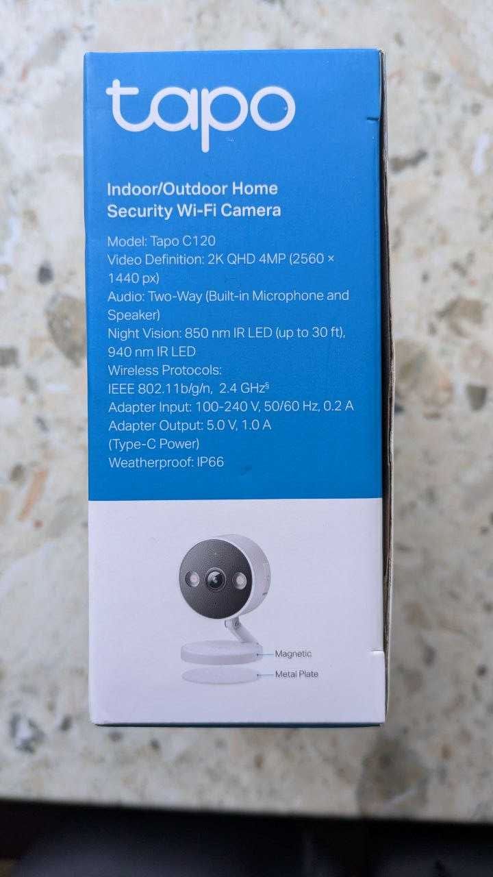 TP-Link Tapo C120 внутрішня/зовнішня Wi-Fi камера відеоспостереження