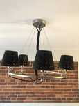 Lampa sufitowa czarna zlota wiszaca loftowa