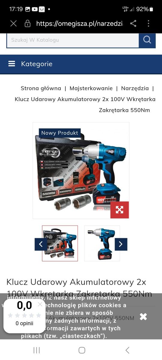 Klucz udarowy akumulatorowy  3300 2x największe aku