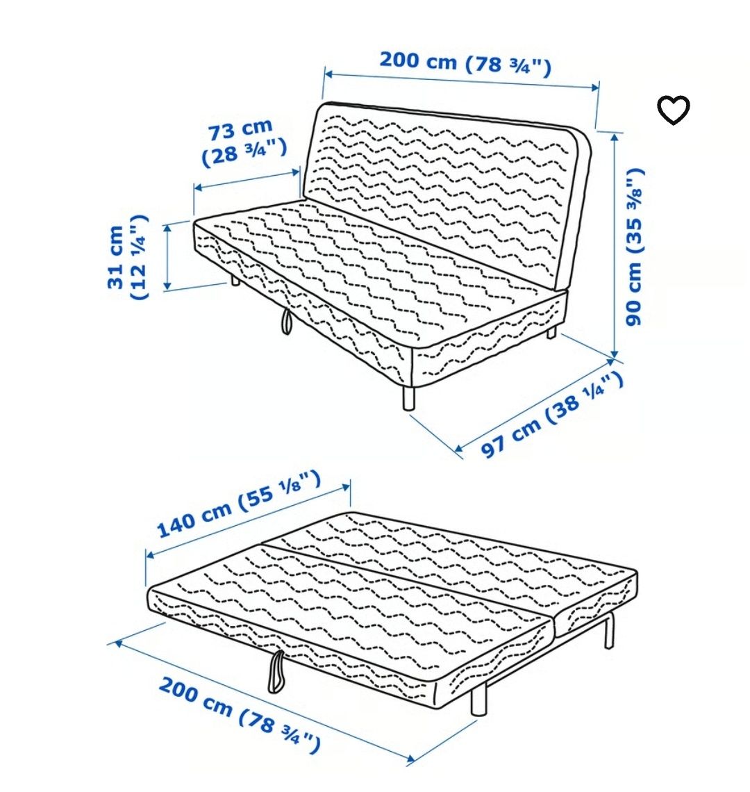 Nyhamn sofa IKEA ze skrzynią
