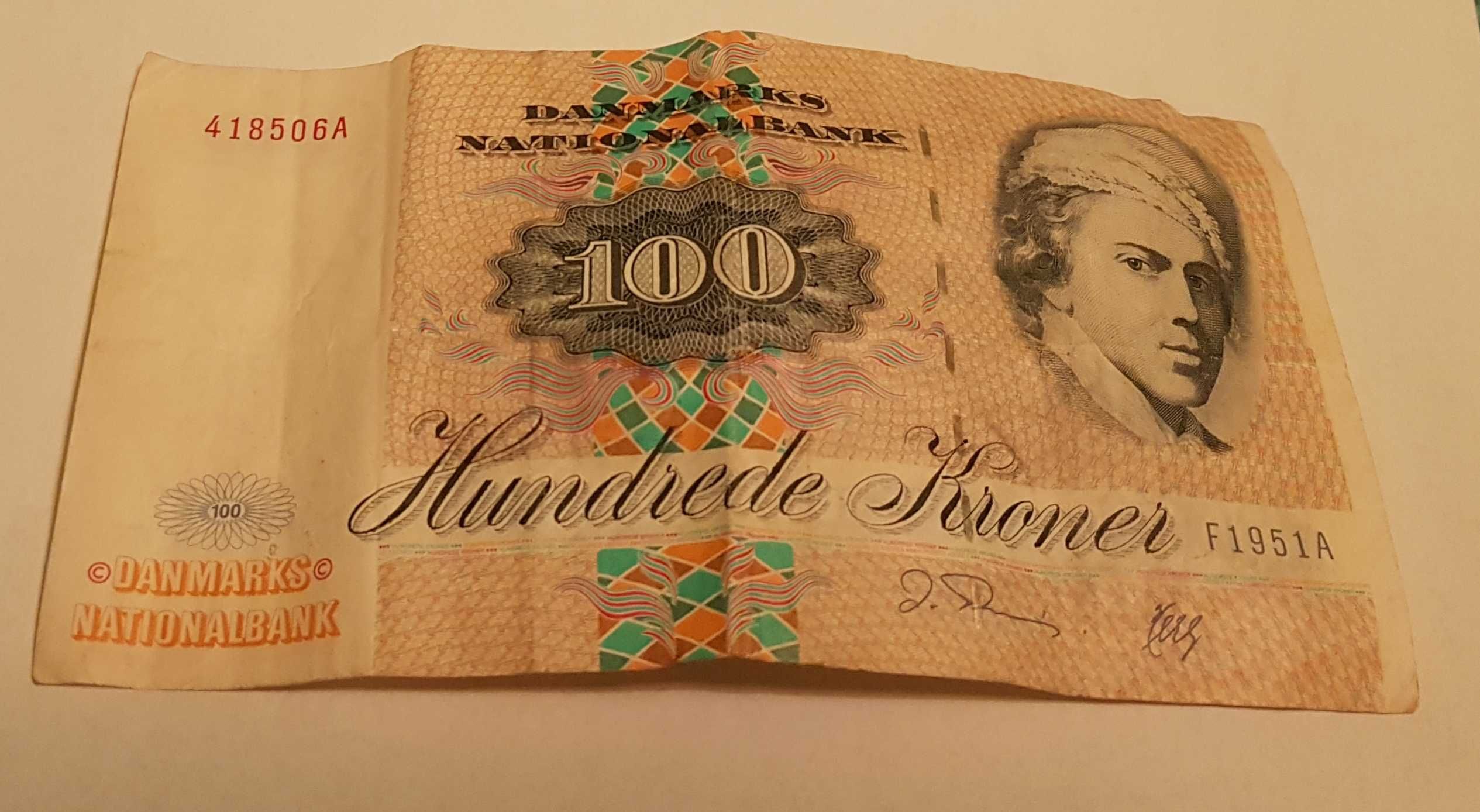 Banknot 100 koron duńskich
