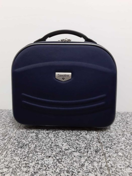Mala necessaire portátil semi-rígida azul