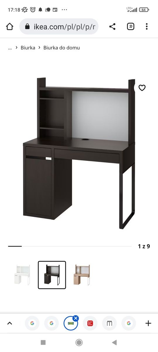 Biuro Micke Ikea +stolik gratis