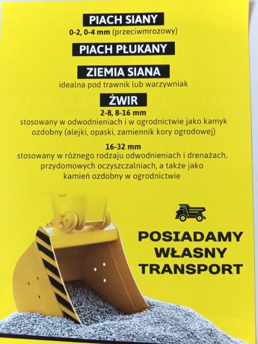 Kopalnia w Budzynku, piach, piasek, żwir, transport, otoczaki, drenaż