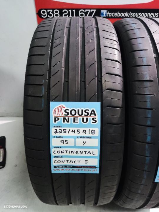2 pneus como novos 225-45r18 continental - oferta dos portes