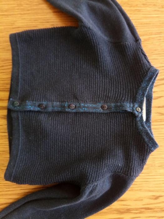 Sweter sweterek granatowy 5.10.15 na guziki, jak nowy, bolerko, 86