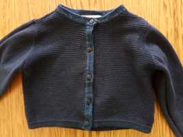 Sweter sweterek granatowy 5.10.15 na guziki, jak nowy, bolerko, 86