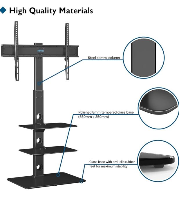 Bontec Uchwyt Stojak na TV z pólkami