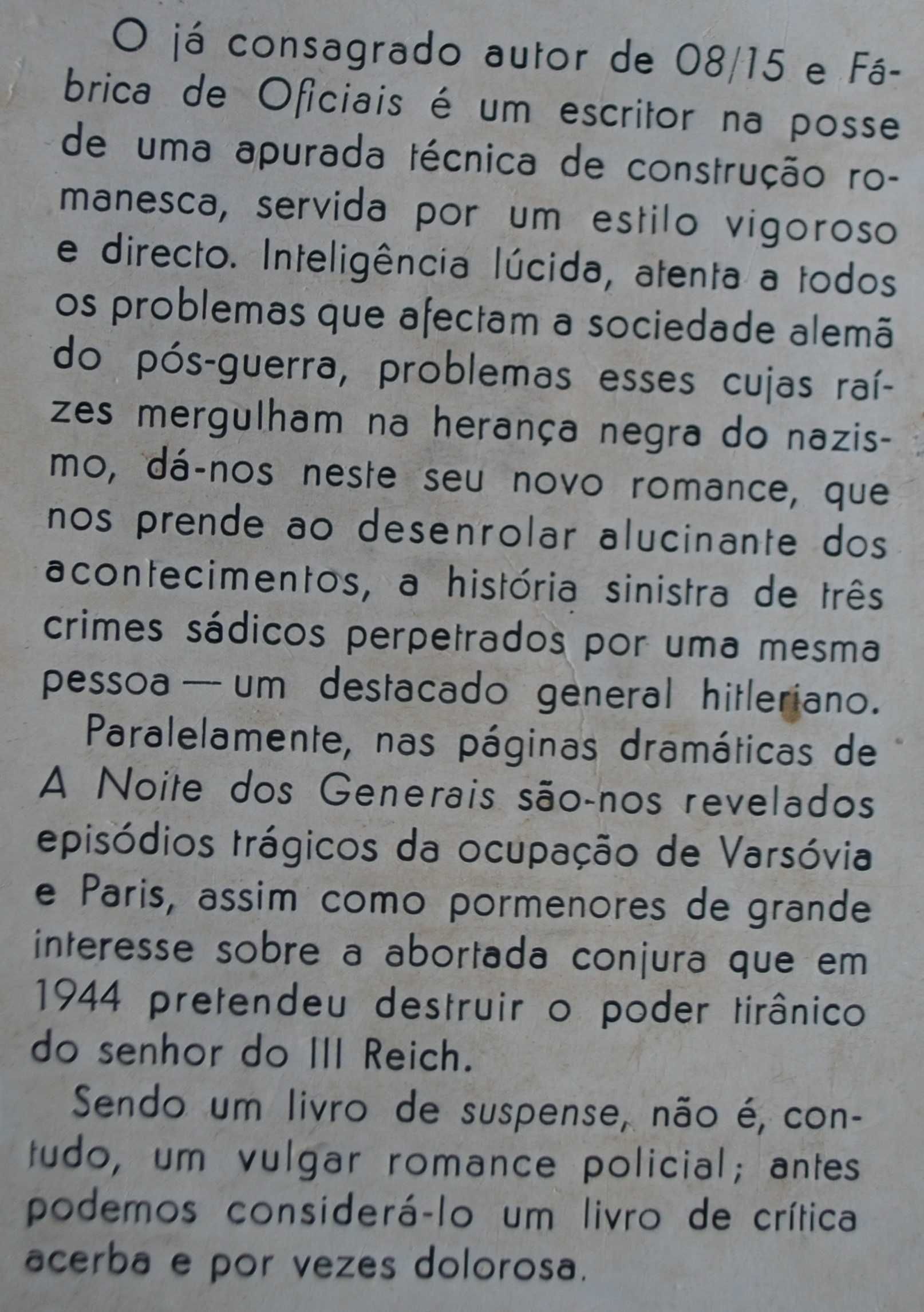 A Noite dos Generais de Hans Hellmut Kirst