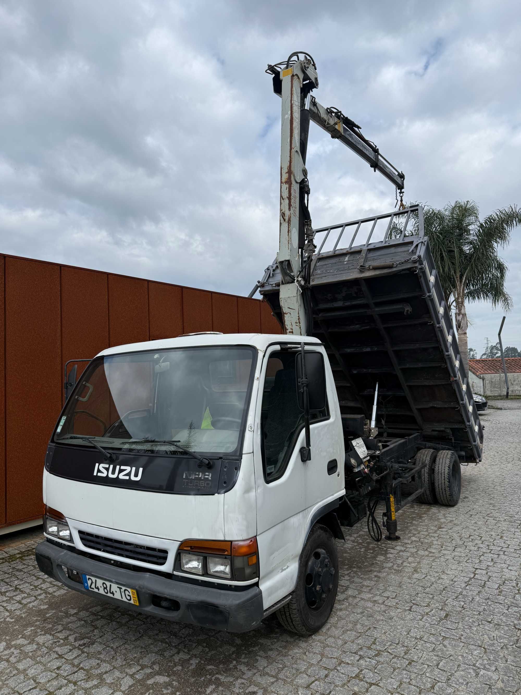 Carrinha Isuzu Tribasculante com grua