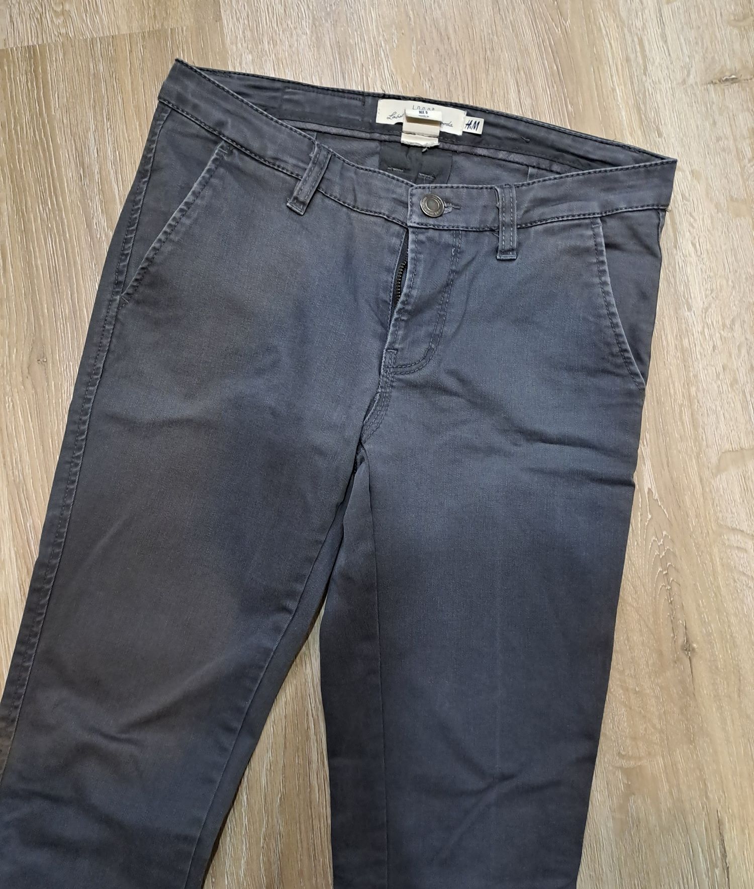 Grafitowe jeansy rurki H&M 36 S bawełna
