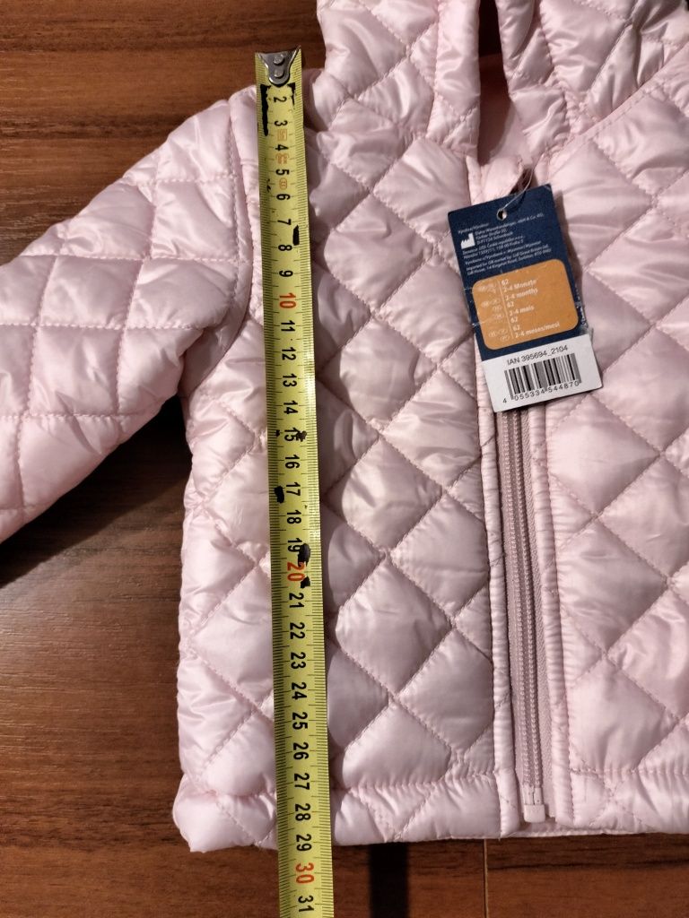 Pikowana, lekka kurtka niemowlęca LUPILU® - rozmiar 62, różowa