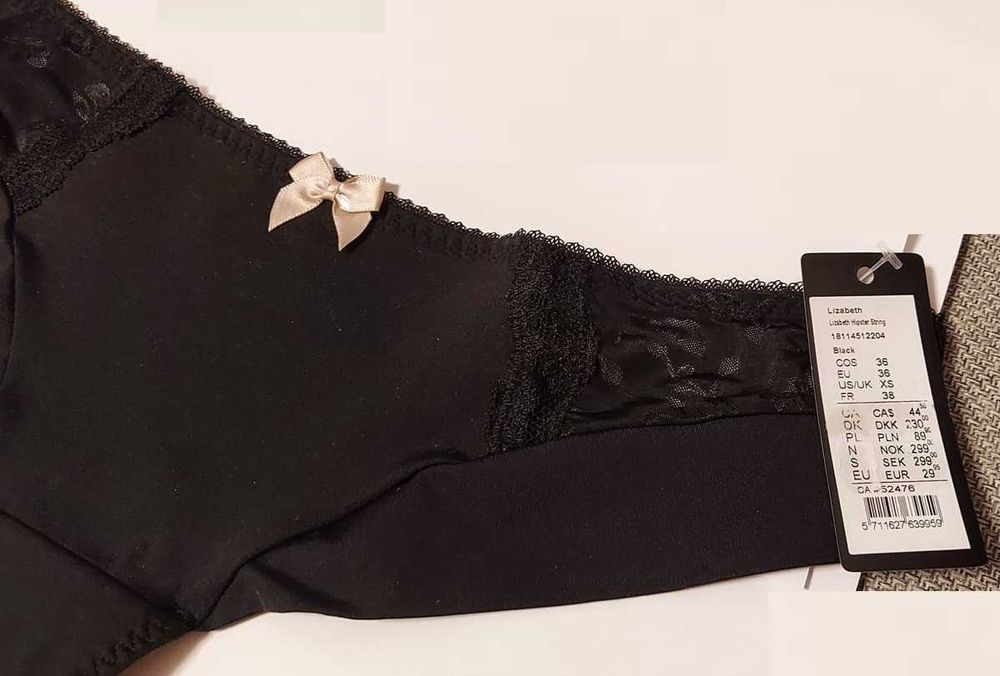 ekskluzywne majtki hipster string Change czarne XS Lizabeth Walentynki