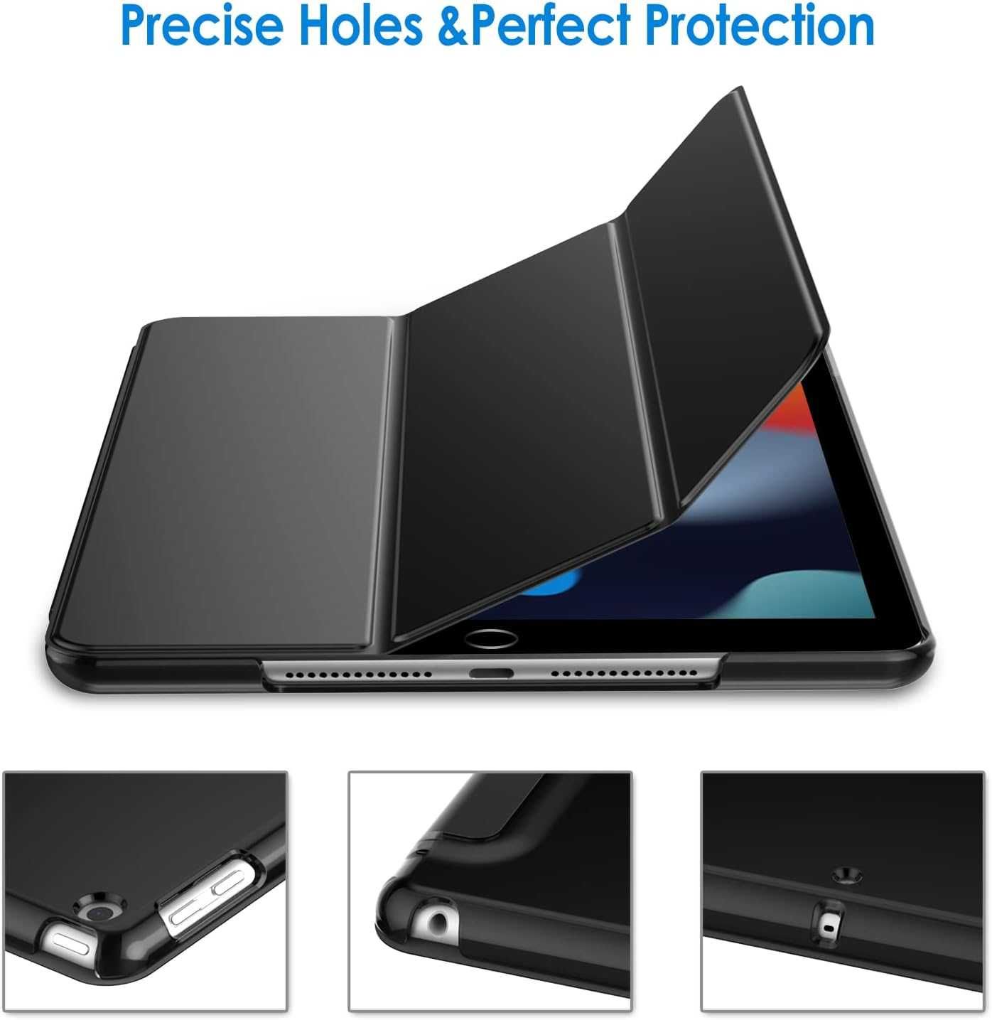 JETech Etui dla iPad 9/8/7 10,2 Cala Case z wytrzymałą obudową Czarny