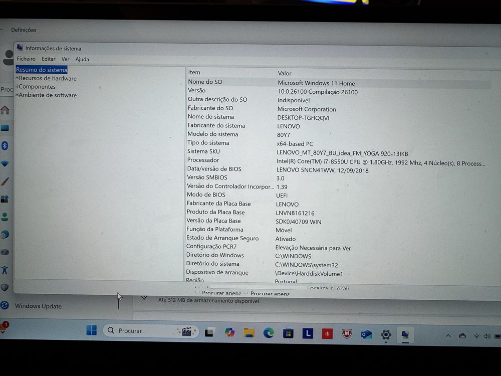 Lenovo YOGA 920-131KB i7-8550U 1,8GHz 16GB SSD 512GB