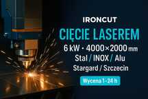 Cięcie laserem 6 kW – 4000×2000 mm | Szczecin / Stargard | Stal • N