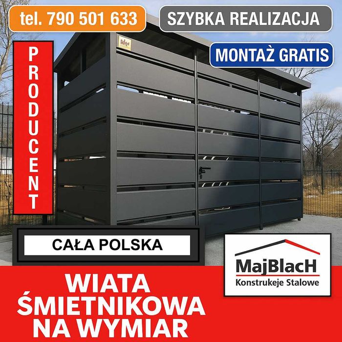 GRAFIT/Wiata śmietnikowa – Altana na śmieci/Garaż Blaszany – Maj-Blach