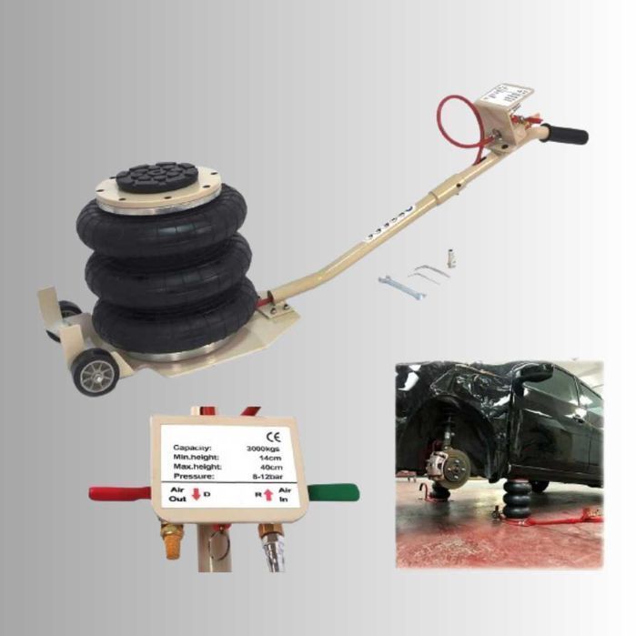 Пневматичний домкрат "сніговик" ‎HTTMT 3,5 тонни, 15-40 см