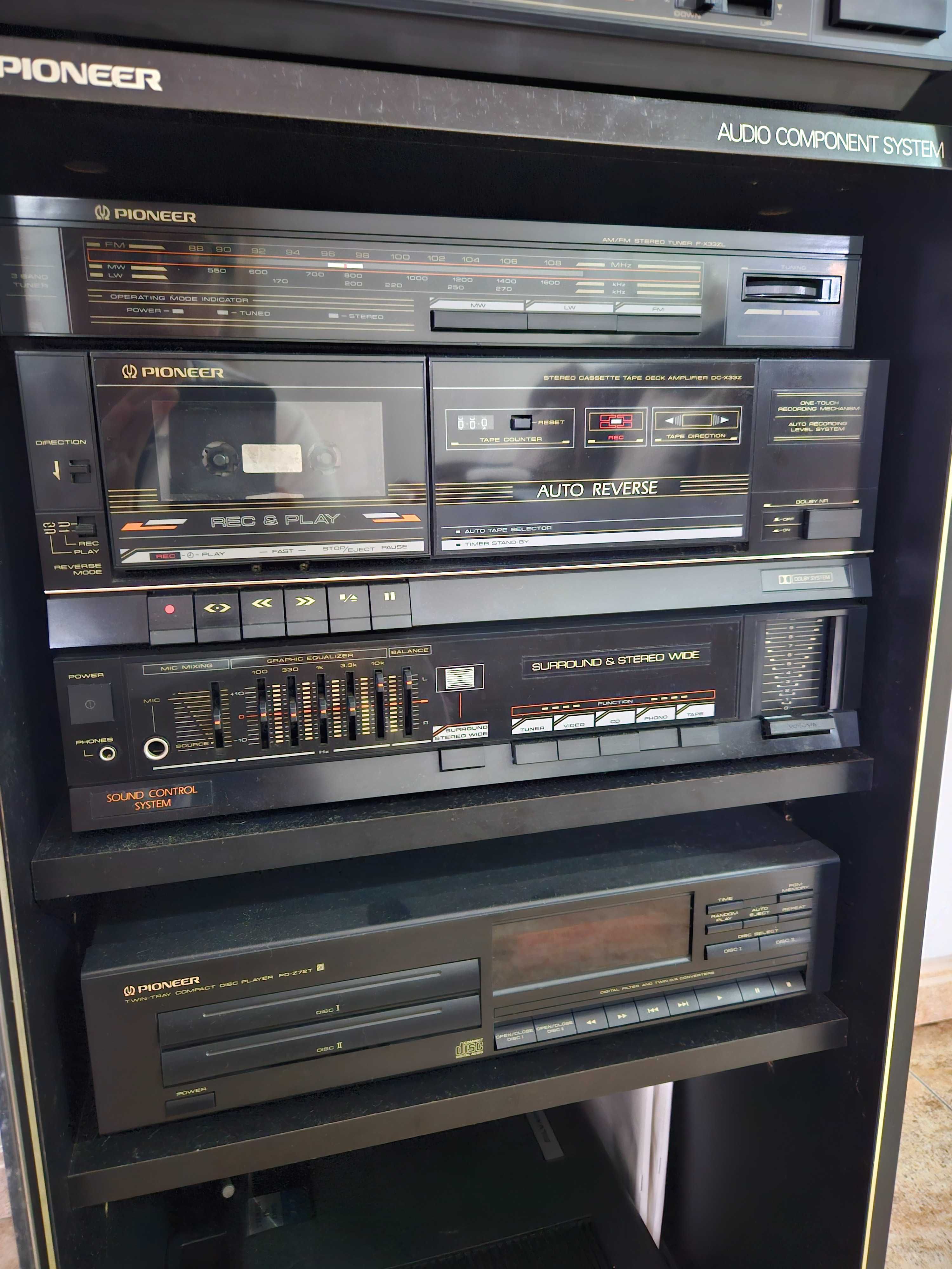 Pioneer - Sistema audio c/móvel (prato, 2xCD, cassete, rádio)