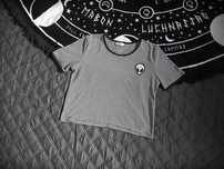 Koszulka crop top w paski UFO alien alt alternative emo scene